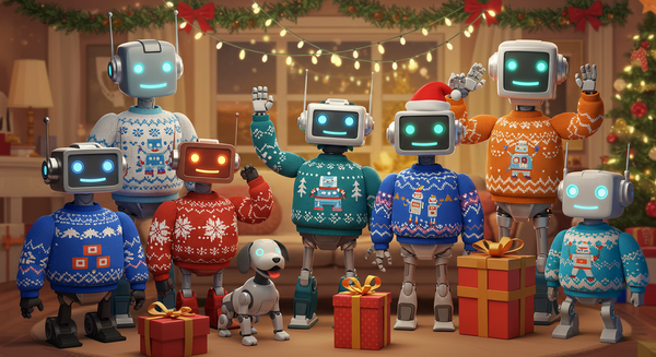 A robot holiday card